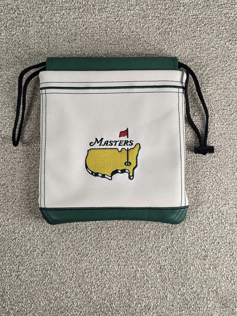 2018 Masters Golf Valuables Pouch White Green Drawstring Augusta National
